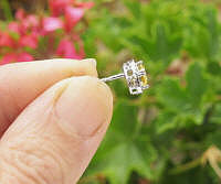 Round Yellow Sapphire Stud Earrings in 14k white gold