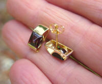 2 carat Red Garnet Tank Earrings in 14k yellow gold