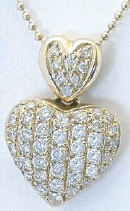 MyJewelrySource diamond heart pendant with diamond heart bail