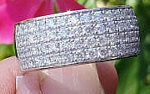 3-row Pave Eternity Bands in Choice of Gold or Platinum