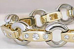 Burnished Diamond Bracelet in 14k white and yellow gold
