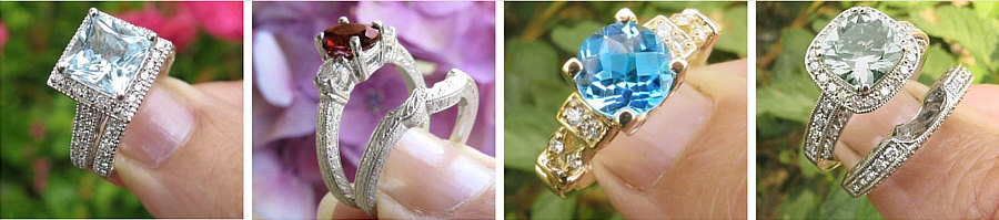 Genuine Gemstone Engagement Rings in Gold