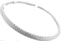 Flat Woven 14k Mesh Gold Necklace in 14k white gold 