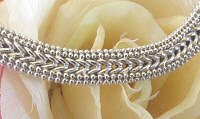 Solid 14k White Gold Italian Gold Necklace with Fancy Ring Clasp