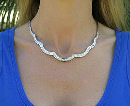 10 carat VS SI Real Baguette Diamond Necklace in Solid Platinum