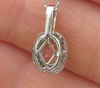 1 carat Real Light Pink Sapphire Pendant with Natural Diamond Halo in 14k white gold for sale