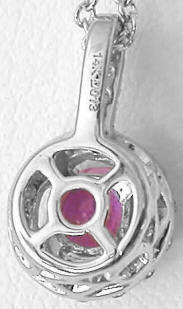 Back of Pink Sapphire Pendant in 14k white gold