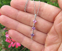 One of a Kind Sapphire Necklace with Purple Sapphires and Pink Sapphires