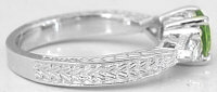 peridot sapphire gemstone rings in 14k white gold