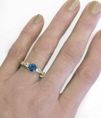 London Blue Topaz Past Present Future Rings in 14k Gold