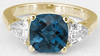 Diamond Alternative London Blue Topaz Engagement Ring in 14k Yellow Gold