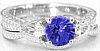 December Birthstone Three Stone Engagement Ring in 14k