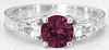Rhodolite and White Sapphire Ring in 14k White Gold