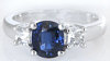 1.64 ctw Cushion Dark Blue Sapphire and Princess White Sapphire Ring in 14k white gold