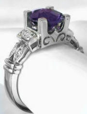 White Gold Amethyst Rings in 14k white gold