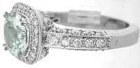 Round Prasiolite Diamond Engagement Rings in 14k white gold