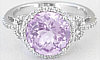 Pink Amethyst and Diamond Halo Engagement Rings