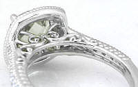 Ornate Prasiolite Rings in White Gold in 14k gold