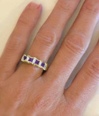 Amethyst Wedding Band in 14k in 14k yellow gold