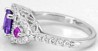 Purple and Pink Gemstone Rings in 14k white gold