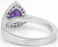 Trillion Gemstone Halo Ring Setting in 14k white gold
