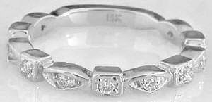 3/4 eternity style diamond band with marquise and square cut stations set with round diamonds for sale