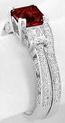 Princess Cut Garnet Engagement Rings