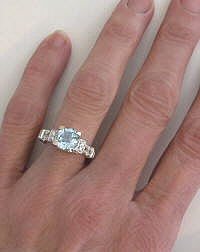 March Birthstone Engagement Rings with Aquamarine and Diamonds