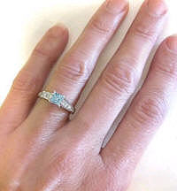 Princess Cut Aquamarine Diamond Ring