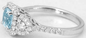 Princess Cut Aquamarine and Diamond Rings