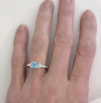 Aquamarine and Diamond Rings in 14k white gold