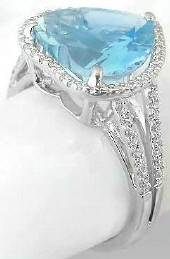 Custom Aquamarine Ring in 14k White Gold in 14k yellow gold