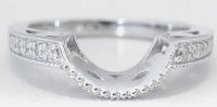 Contoured Wedding Ring with Diamonds in 14k white gold