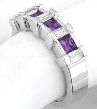 Amethyst Wedding Rings in Gold