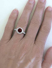 Hand View Garnet Rings in 14k White Gold