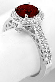 January Birthstone Diamond Ring in 14k in 14k white gold