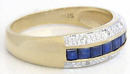 Yellow Gold Sapphire Anniversary Ring