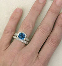 Engagement Rings with London Blue Topaz in 14k white gold