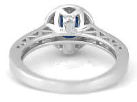 Detailed Undergallery in Gemstone Engagement Ring in 14k white gold
