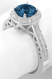 Lattice Gallery Detail on London Blue Topaz Ring