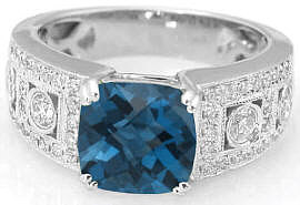 London Blue Topaz Engagement Rings
