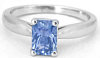 Radiant Cut Sapphire Solitaire Ring in 14k