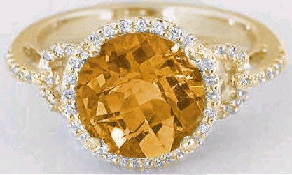 1.4 ctw Natural Yellow Citrine Solid 14k Yellow Gold 5 Stone Solitaire Ring