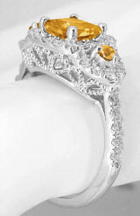 Design Your Own Citrine Rings in 14k white gold