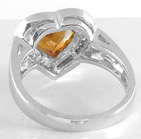 White Gold Citrine Rings in 14k white gold