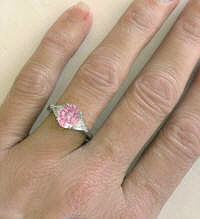 Hand View Oval Pink Sapphire Rings