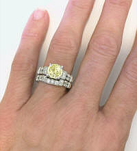 Unique Yellow Sapphire Engagement Rings in14k in 14k white gold