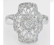 0.26 carat Vintage Style Diamond Fashion Ring in 18k white gold