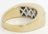 Princess cut diamond band ring in 14k yellow gold