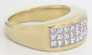 Yellow Gold Invisibly Set Diamond Ring in 14k yellow gold